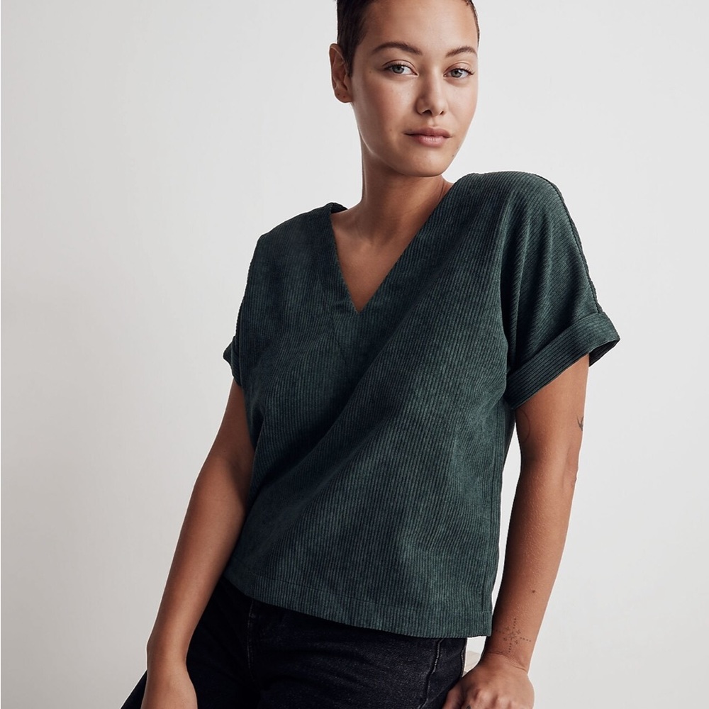 Madewell Corduroy V Neck Top